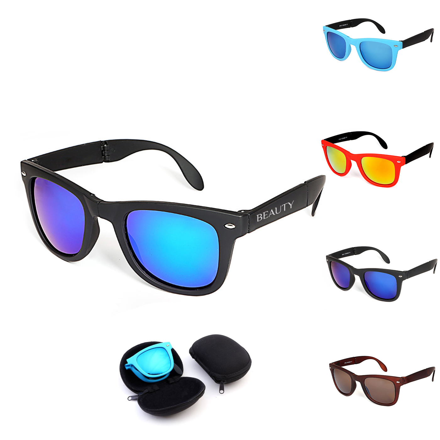 Sonnenbrille mit Etui, faltbar, Tasche