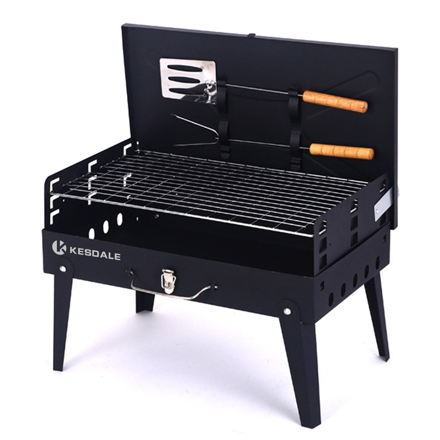 Outdoor Barbecue Grill With Tool Set