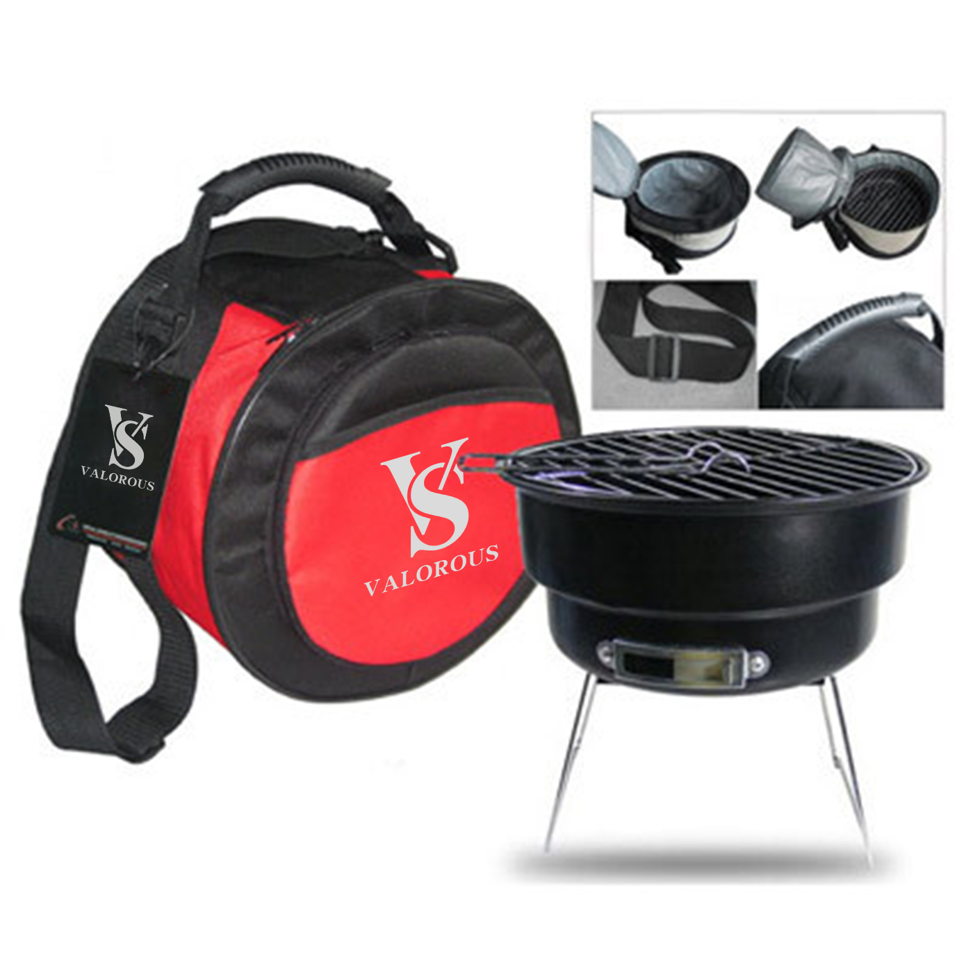 BBQ-Grill mit Kühltasche, tragbar, Picknick