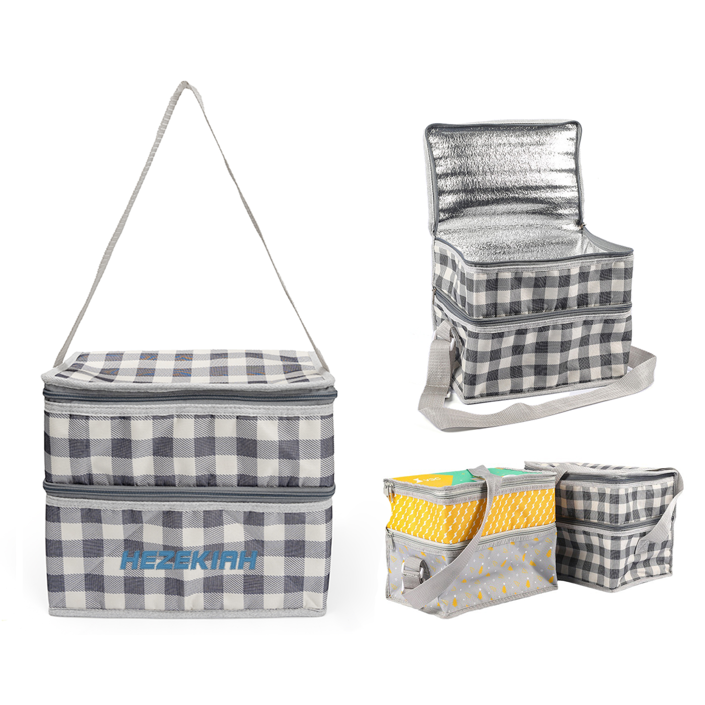 Lunchtasche, Kühltasche, wärmeisoliert, zwei Fächer