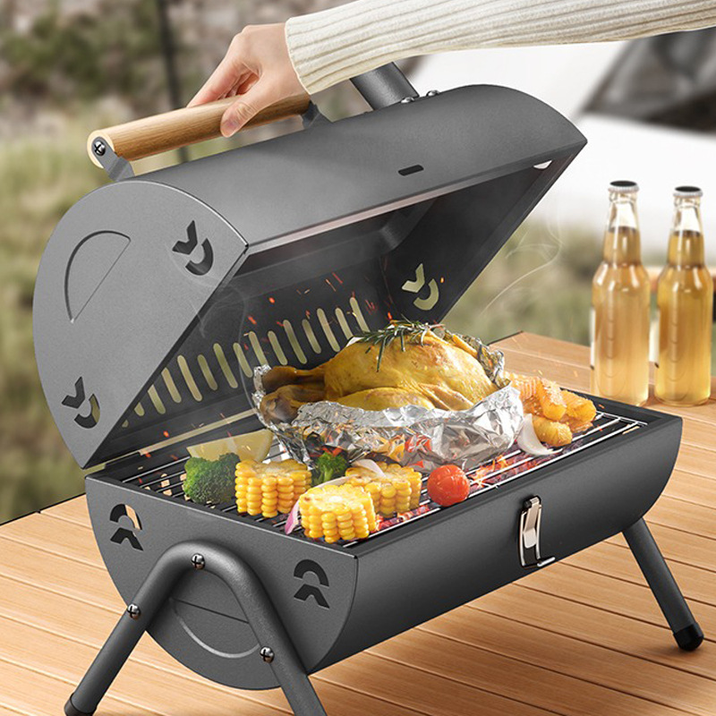 Portable Drum Barbecue Charcoal Grill4