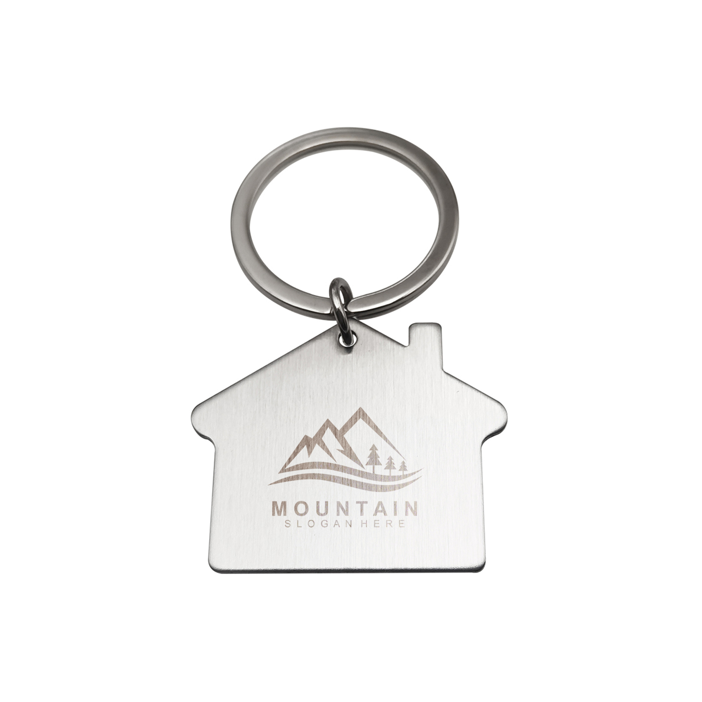 Stainless Steel House Shaped Keychain