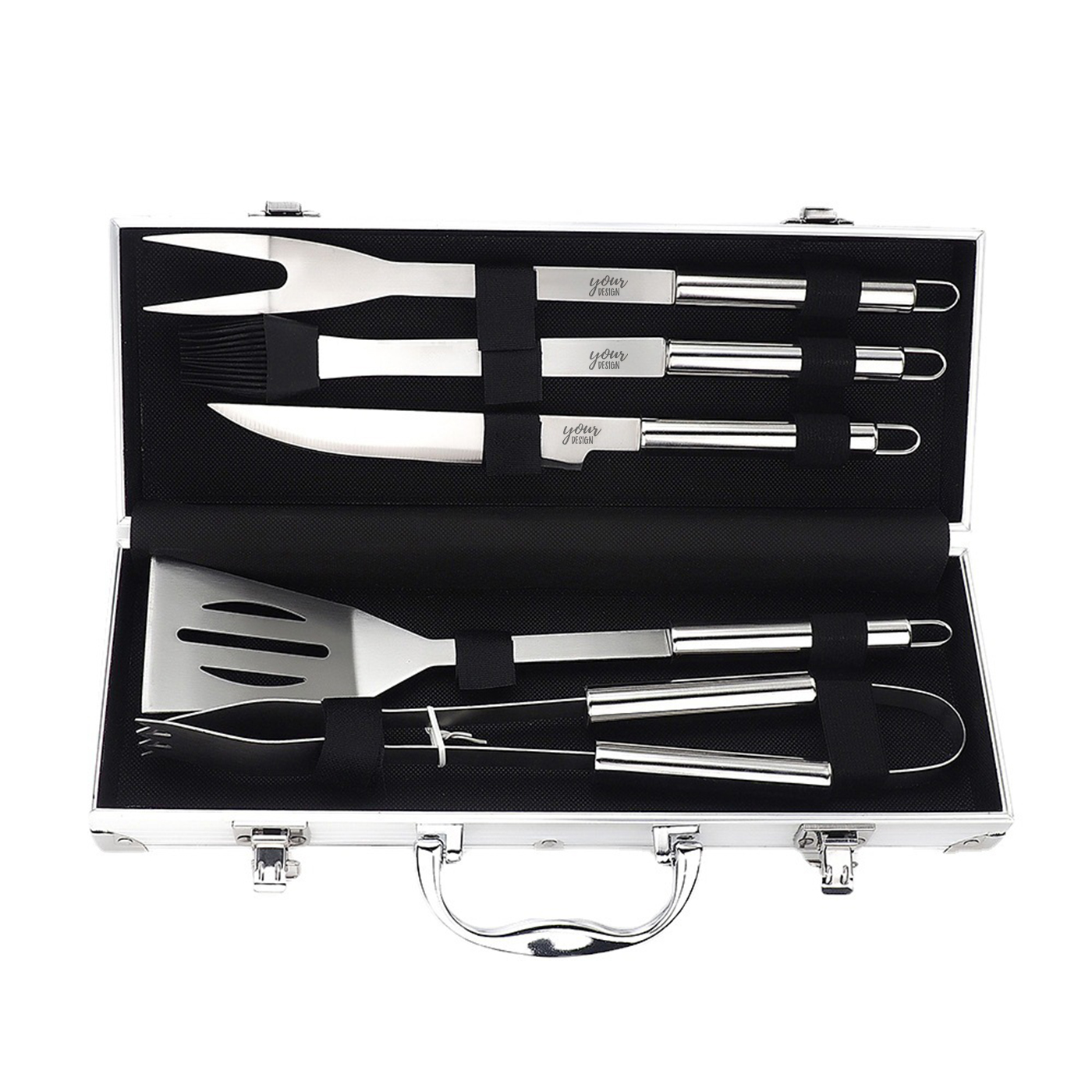 6 Pcs Barbecue Tools Set With Aluminum Box1