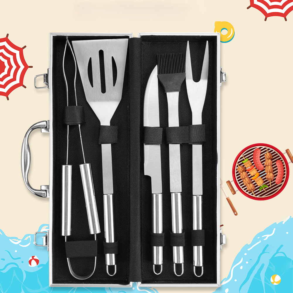 6 Pcs Barbecue Tools Set With Aluminum Box3