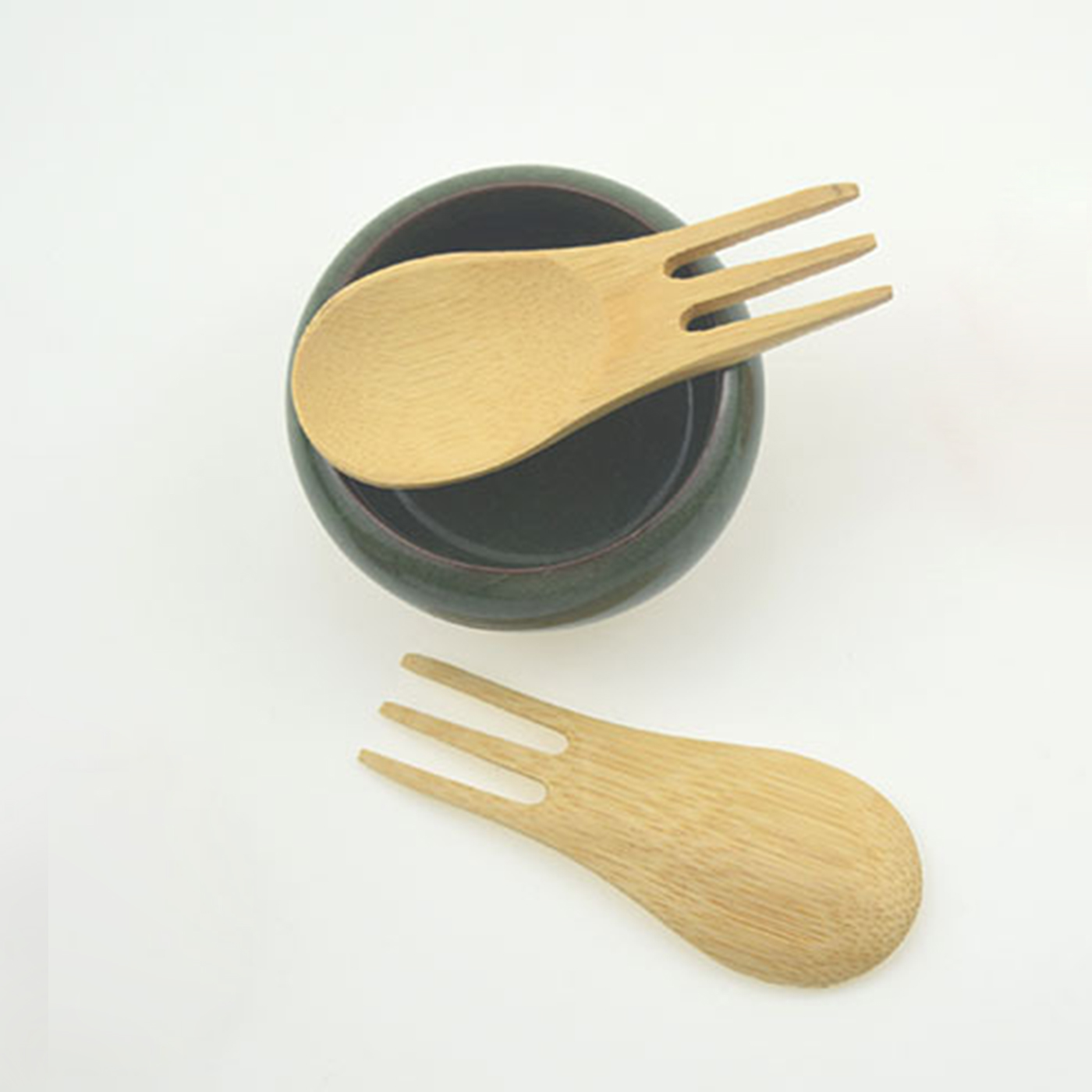 2-in-1 Bamboo Baby Spoon and Fork2