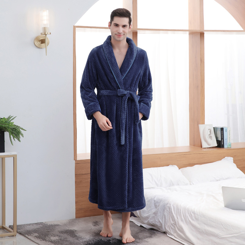 Winter Unisex Flannel Bathrobe3