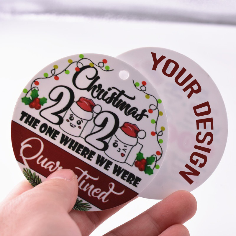  Round Acrylic Christmas Tree Ornaments 