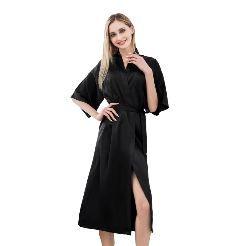 Satin Lounge Bathrobe3