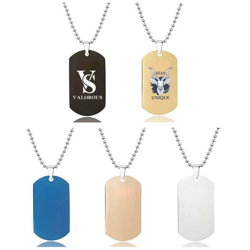 Men's Dog Tag Pendant Necklace