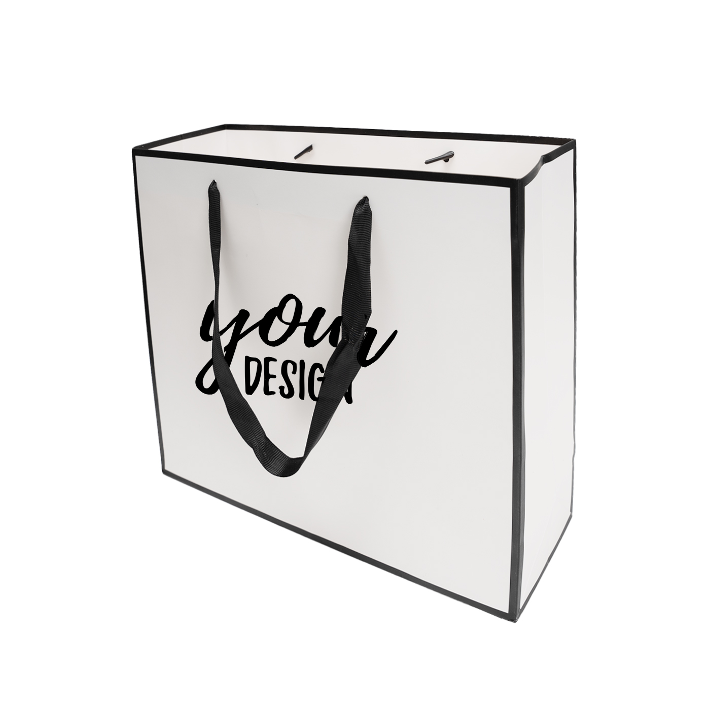 Picture of Custom Horizontal White Cardboard Gift Bag