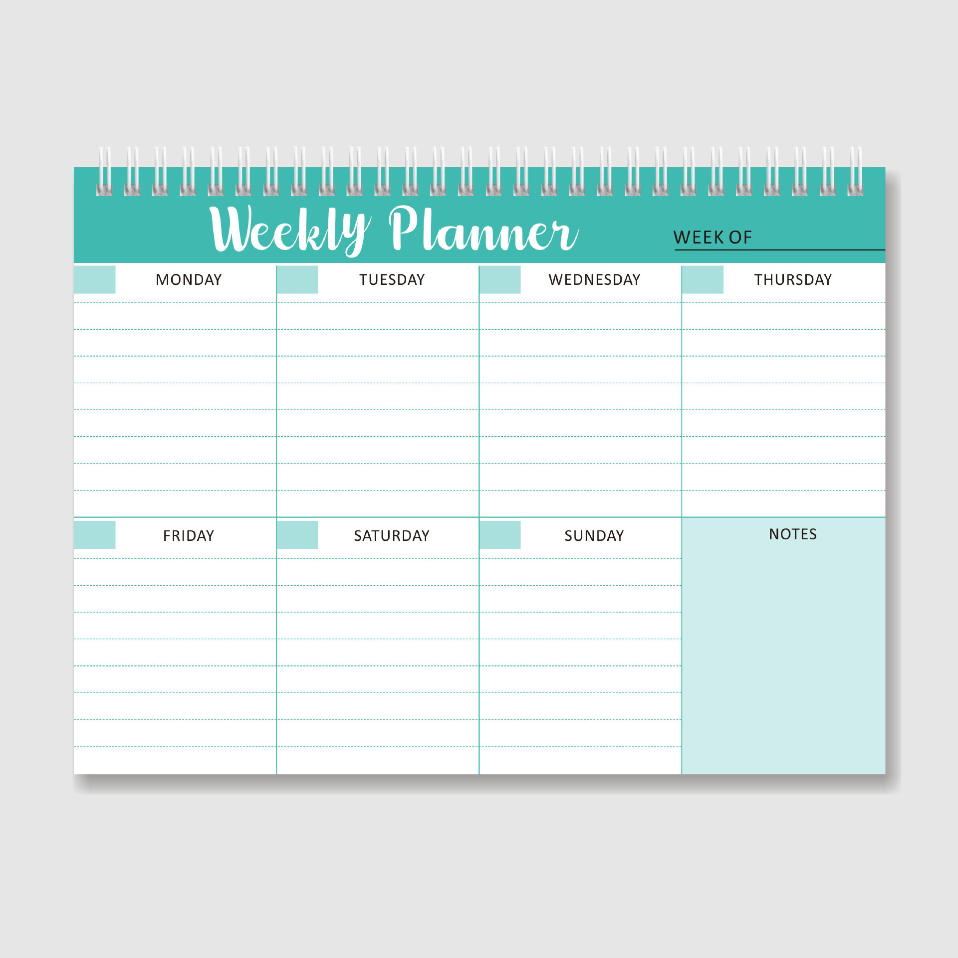 English Weekly Planner