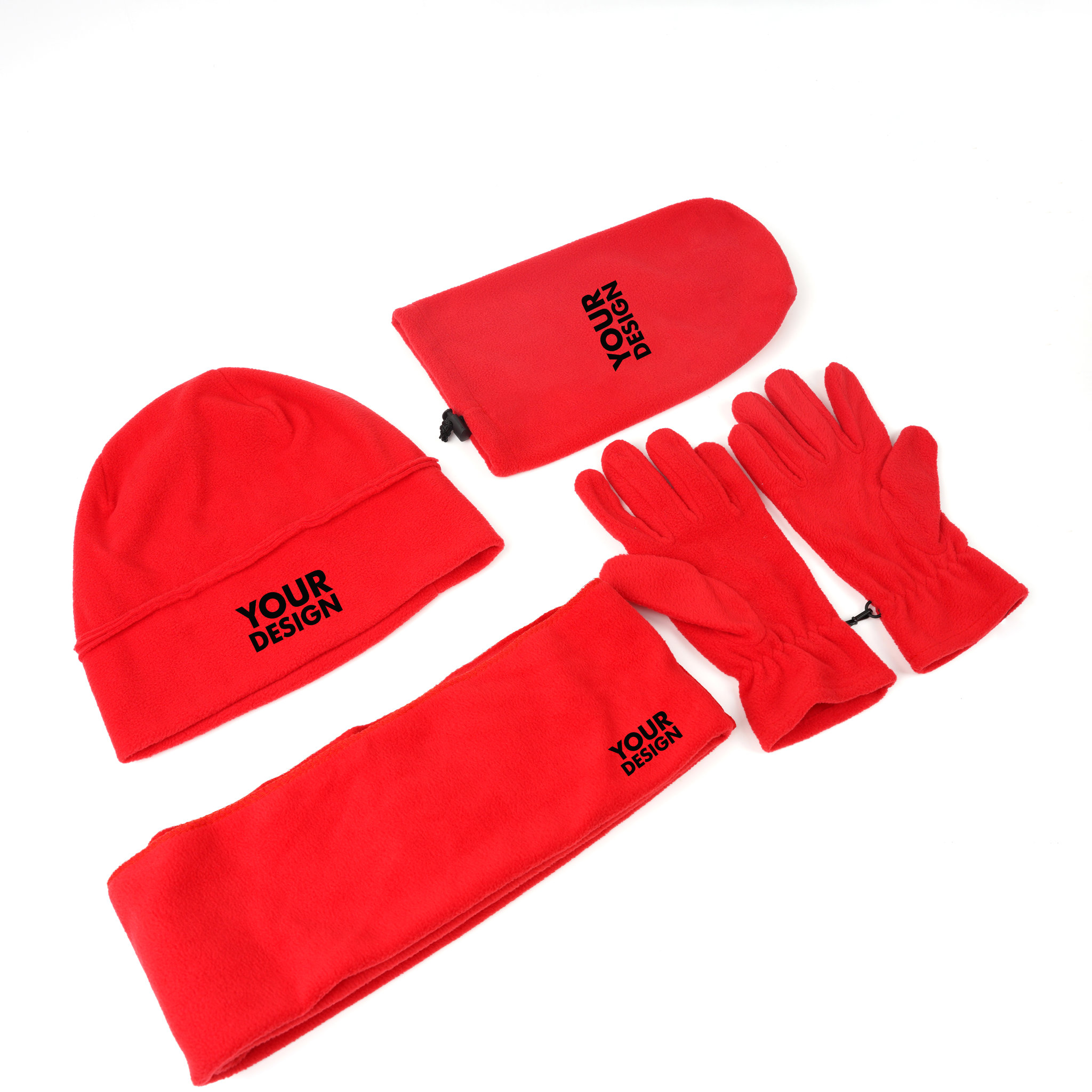 Beanie-Schal-Handschuhe-Set, Fleece