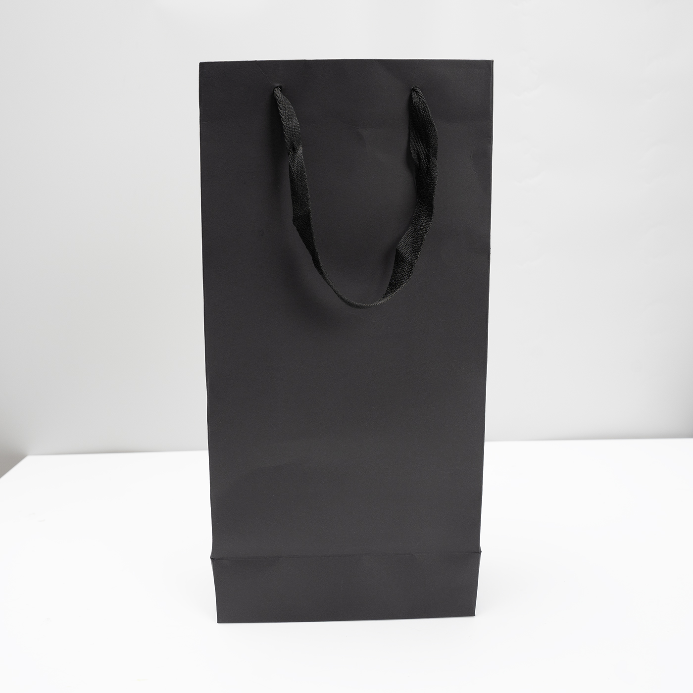 Double Bottle Black Cardboard Wine Bag2