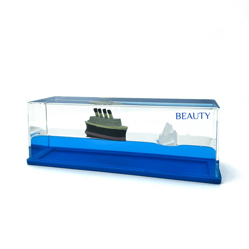 Acrylic Cruise Ship Fluid Drift Bottle