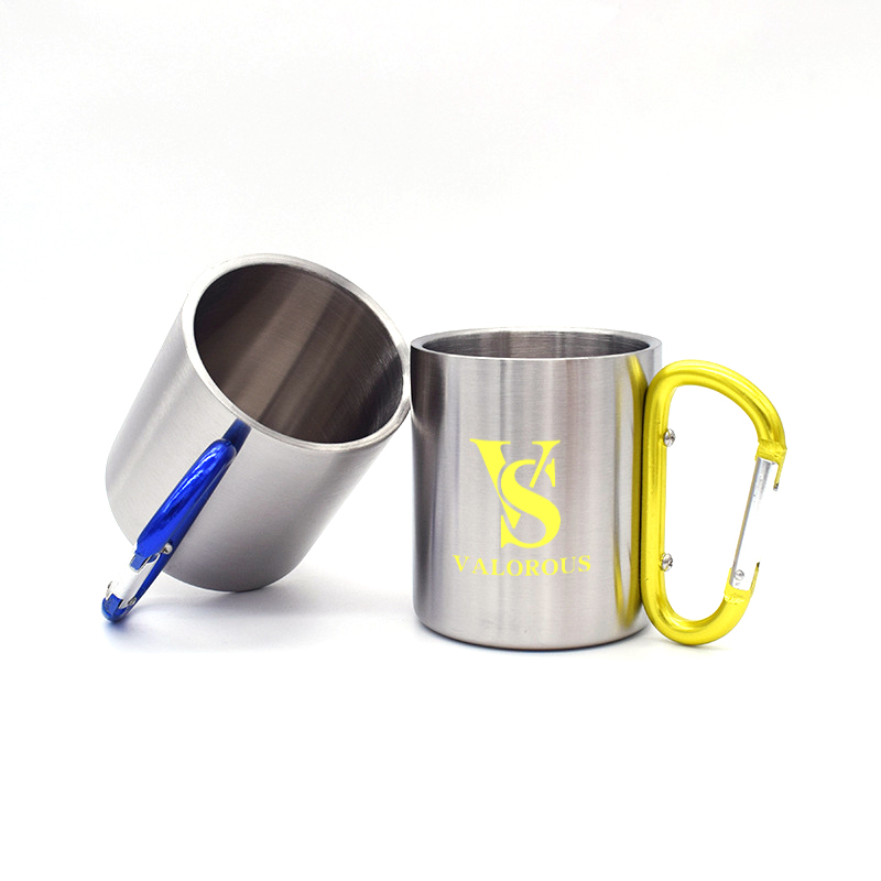 15 oz. Stainless Steel Camping Mug With Carabiner