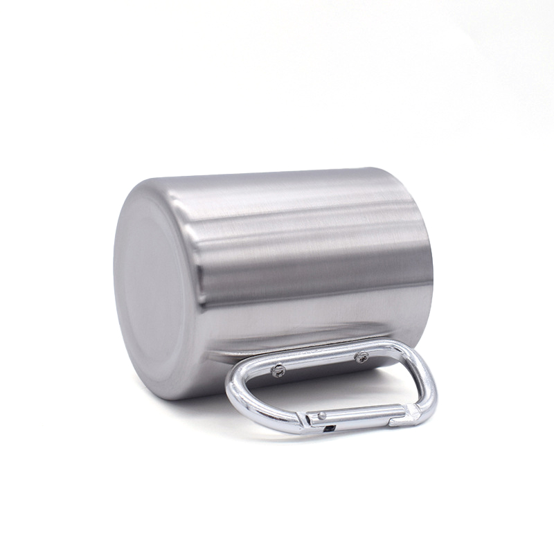 15 oz. Stainless Steel Camping Mug With Carabiner2