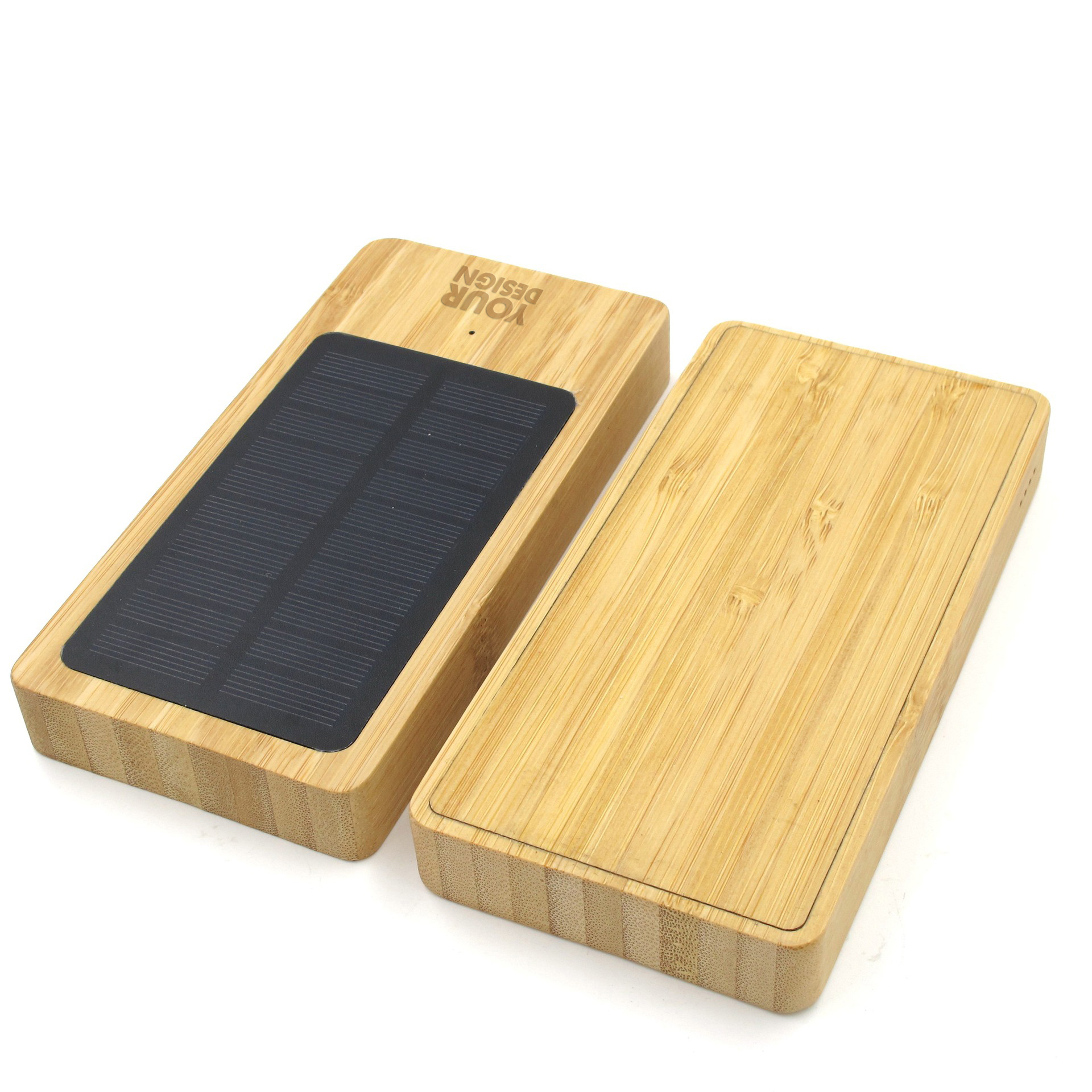 Powerbank Bamboo With Solar Panel1