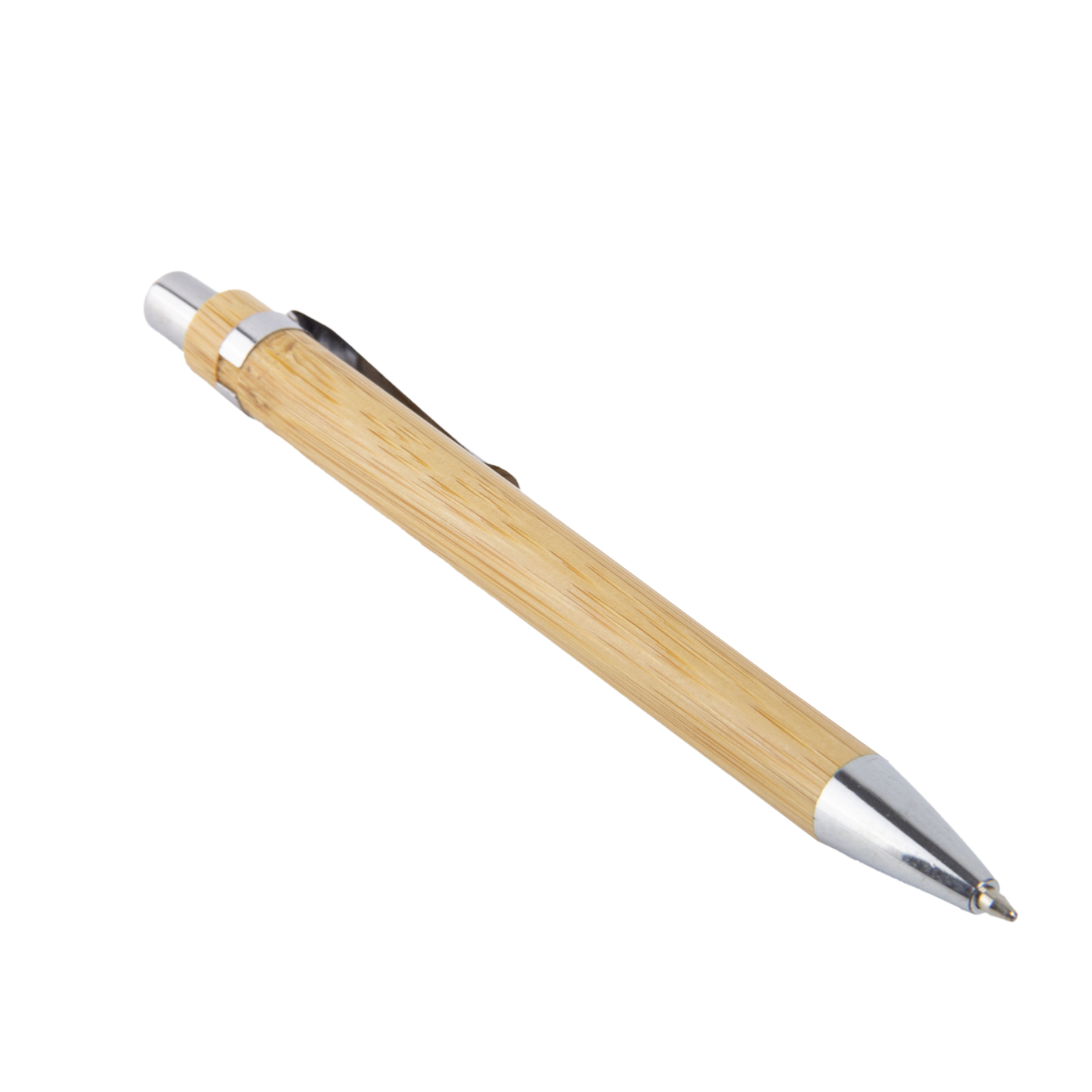 Bamboo Retractable Ballpoint Pen With Clip1