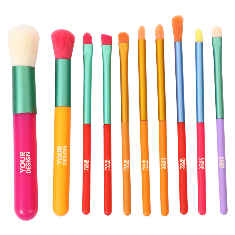 10 Pcs Colourful Makeup Brushes1