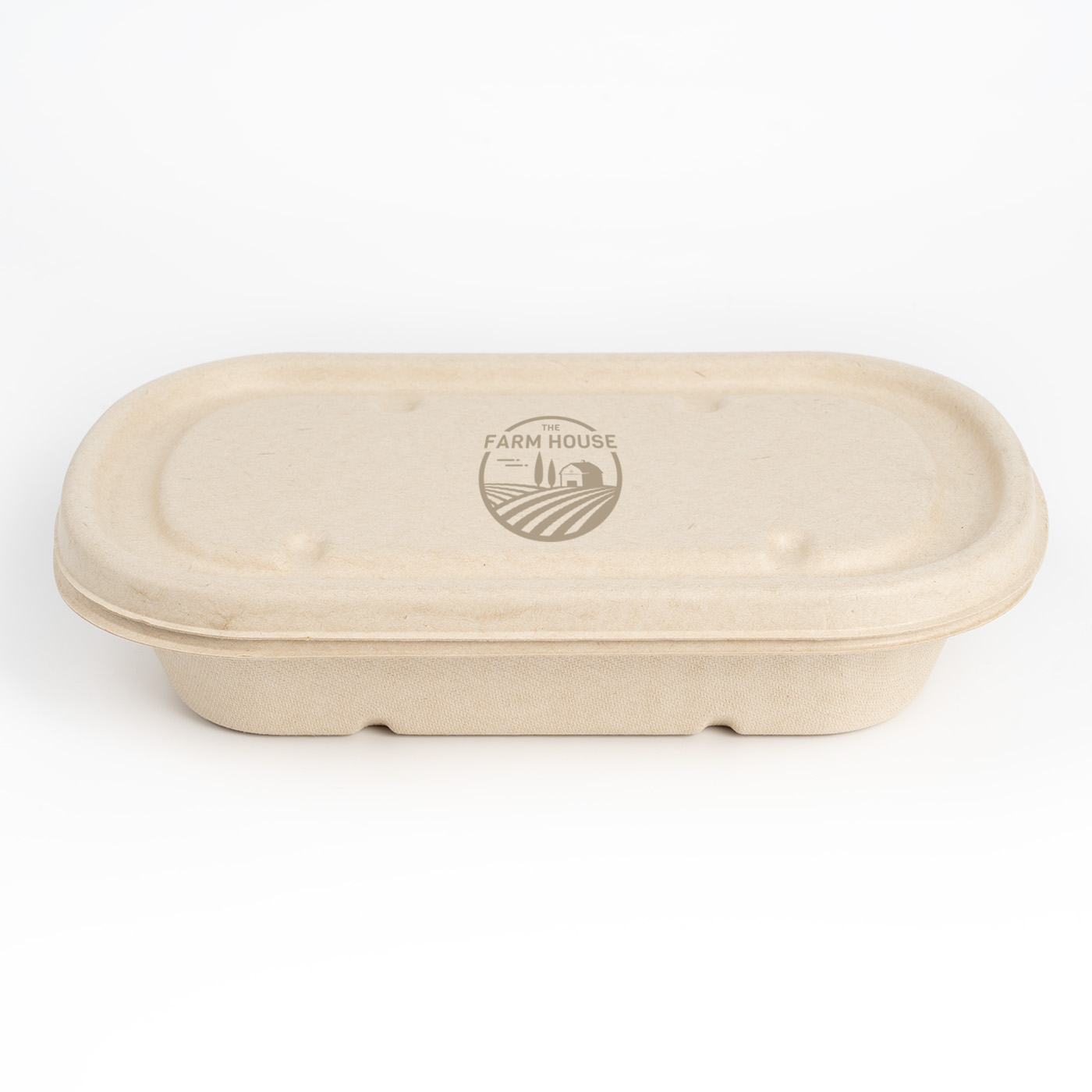 Oval Biodegradable Food Bowl With Lid