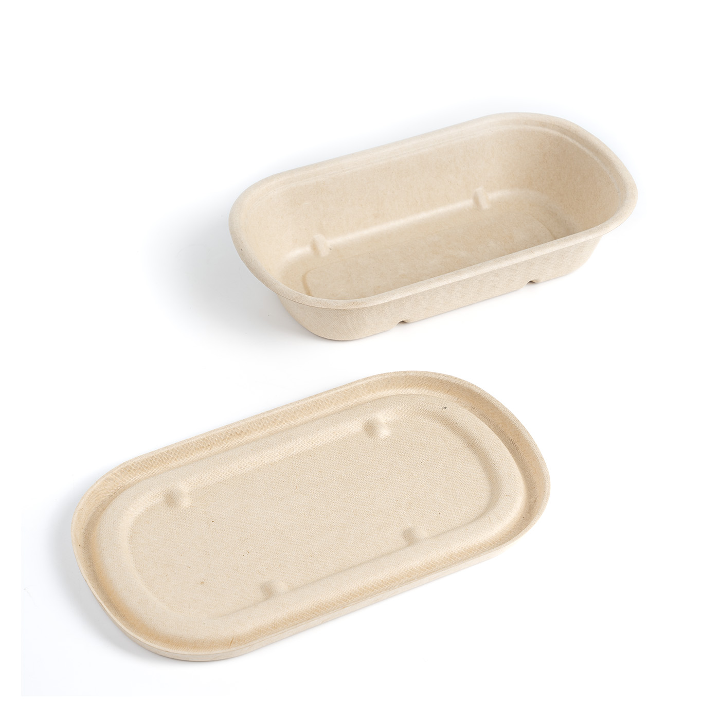 Oval Biodegradable Food Bowl With Lid2