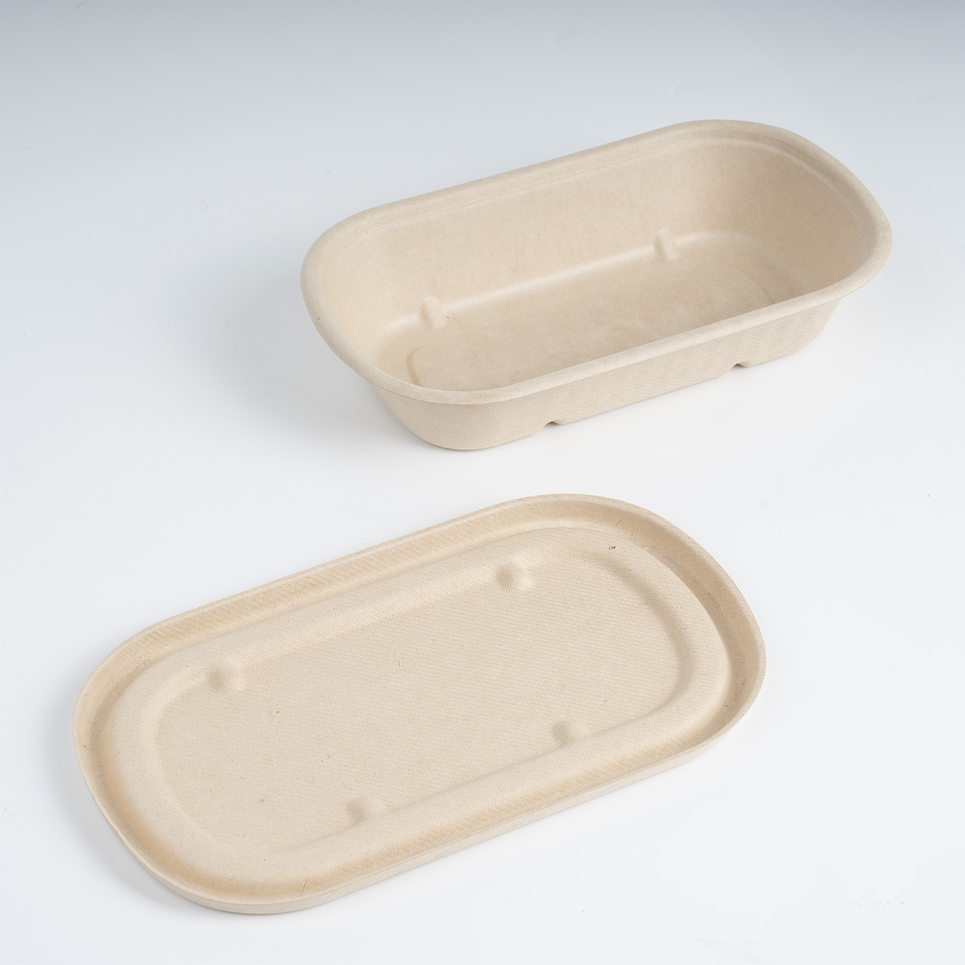 Oval Biodegradable Food Bowl With Lid3