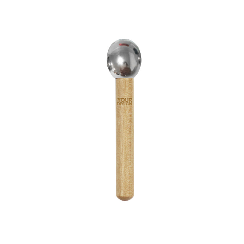 Wood Handle Metal Eye Roller Massage Stick1