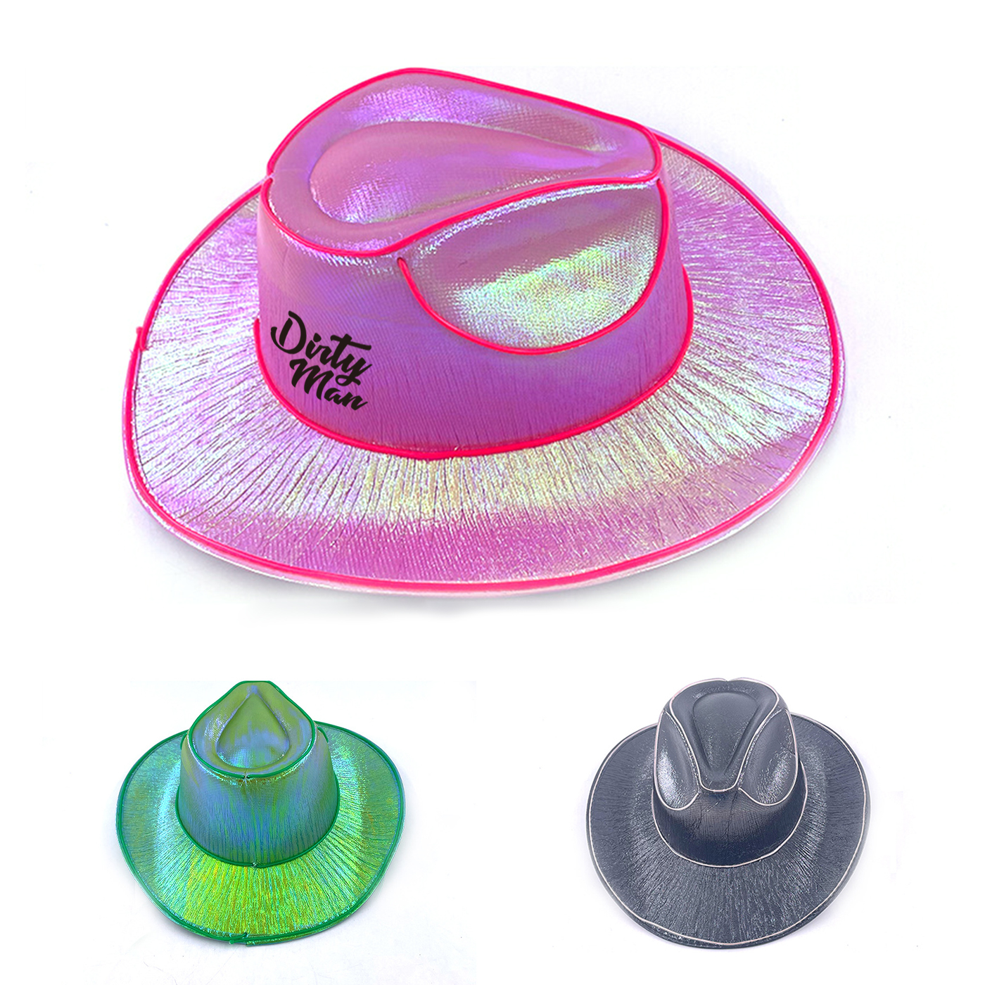 Holographic Led Cow Hat1