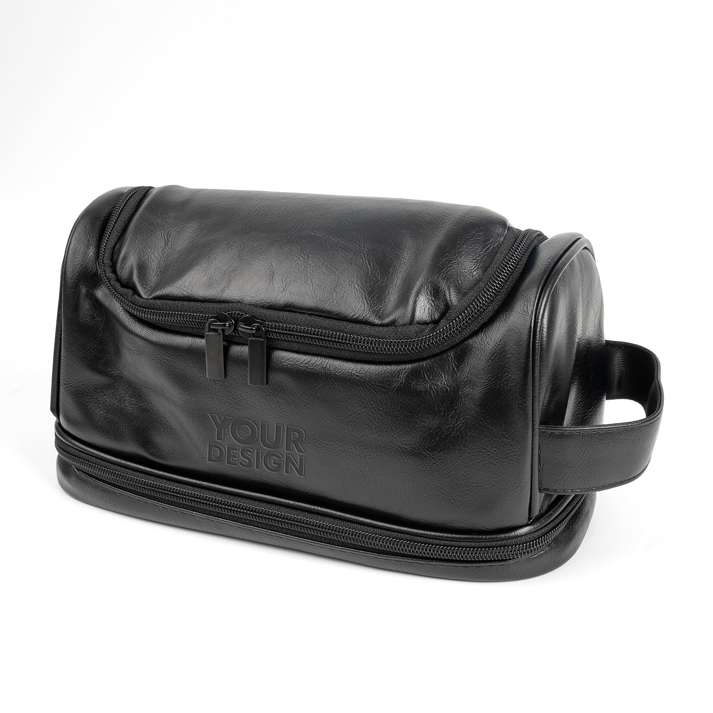 PU Leather Double Layer Toiletry Bag