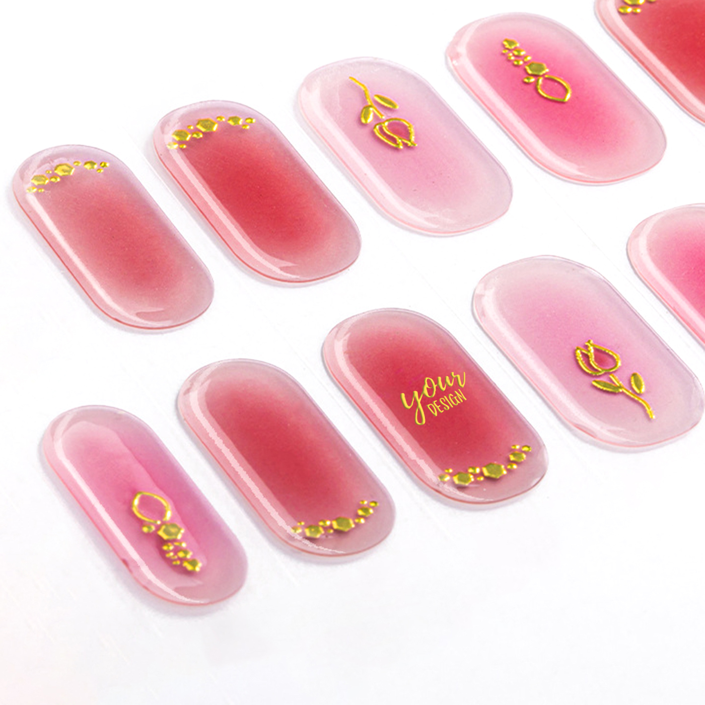 Nagelaufkleber, Gel, 16 Finger
