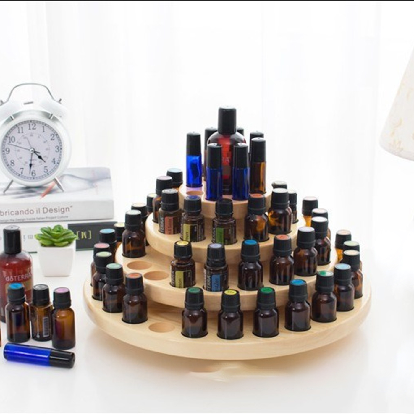 Wood Round Rotating Display Rack2