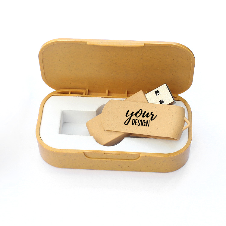 8GB Wheat Straw USB Flash Drive With Case1