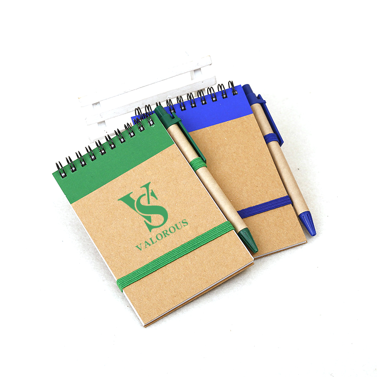 Kraft Paper Spiral Notebook With Pen