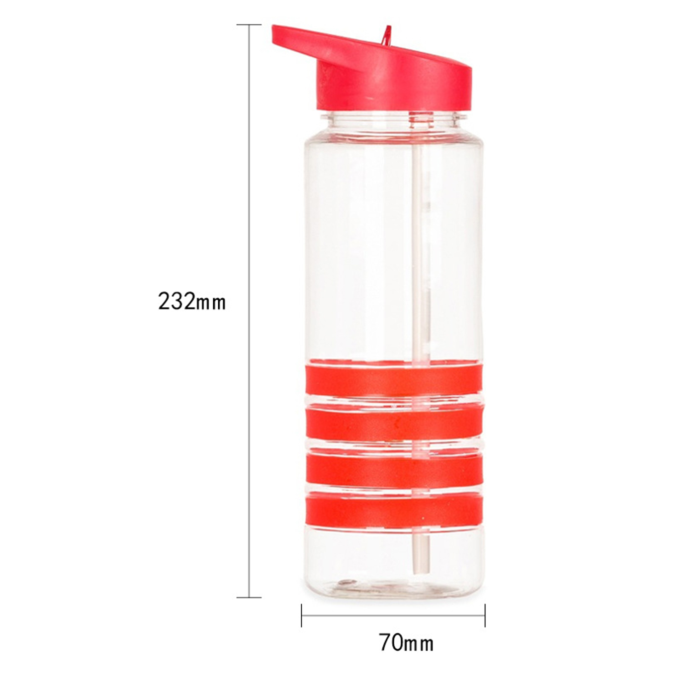 24 oz. Clear Sports Water Bottle With Straw2