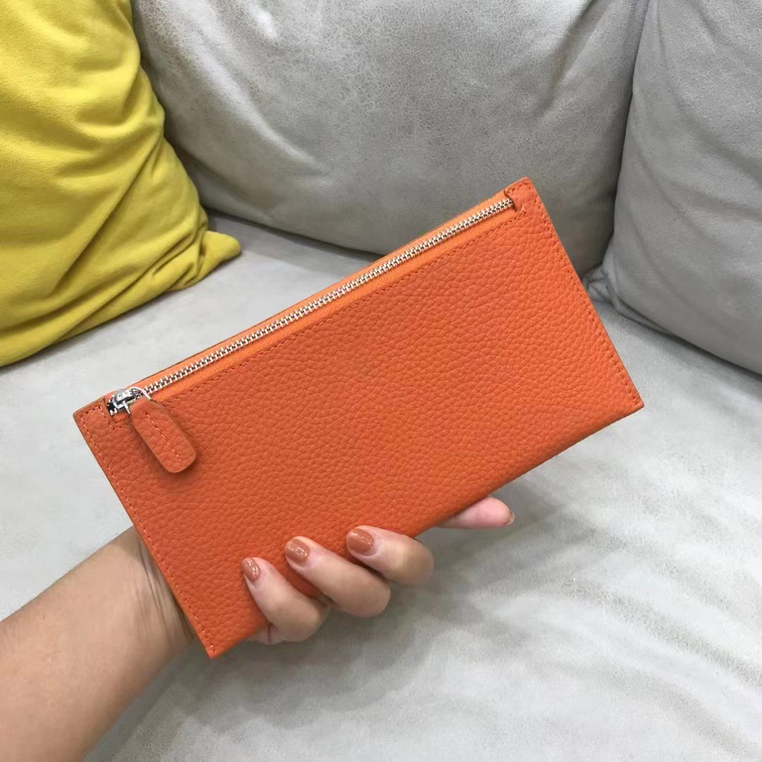 Thin PU Leather Long Zipper Wallet2