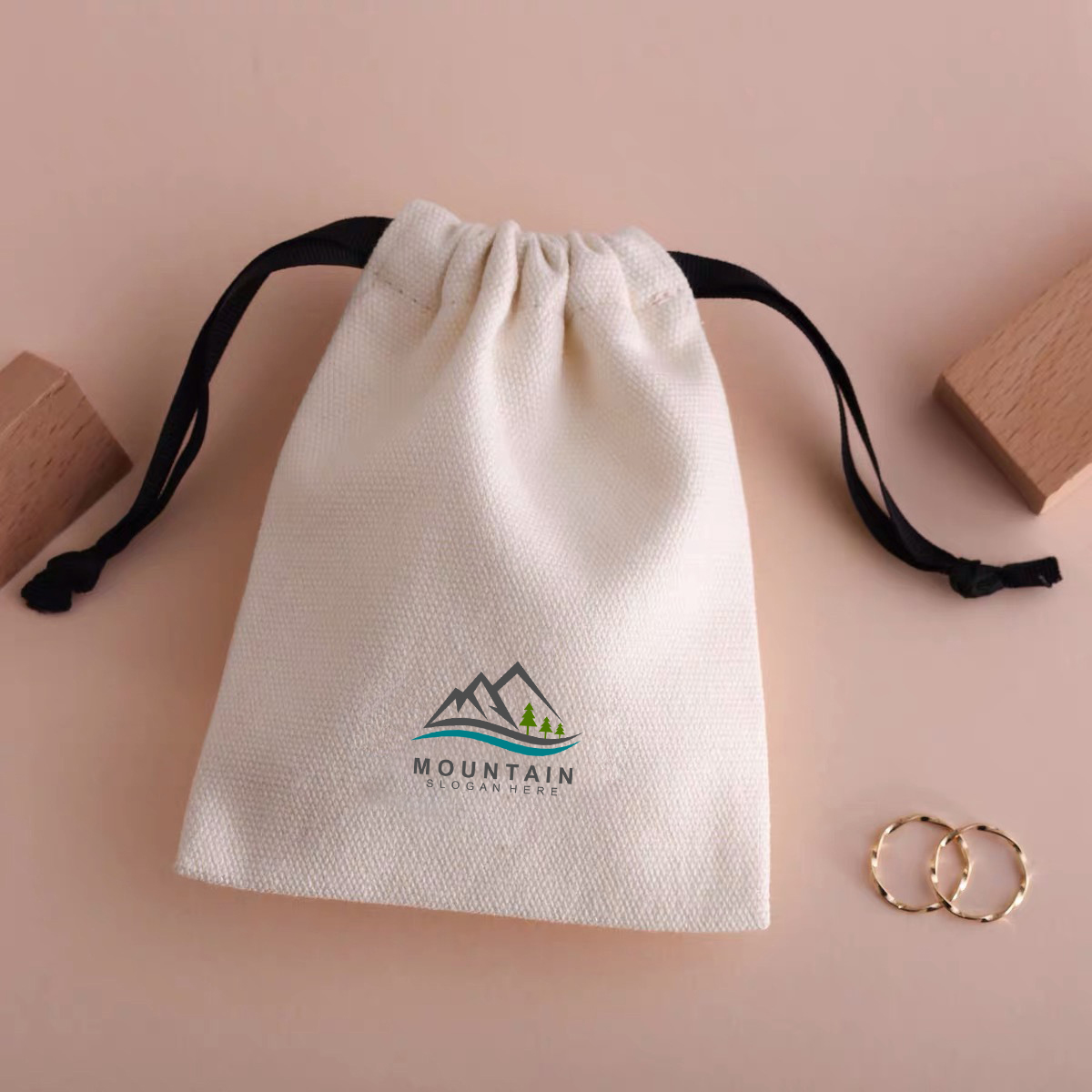 Drawstring Canvas Jewelry Bag