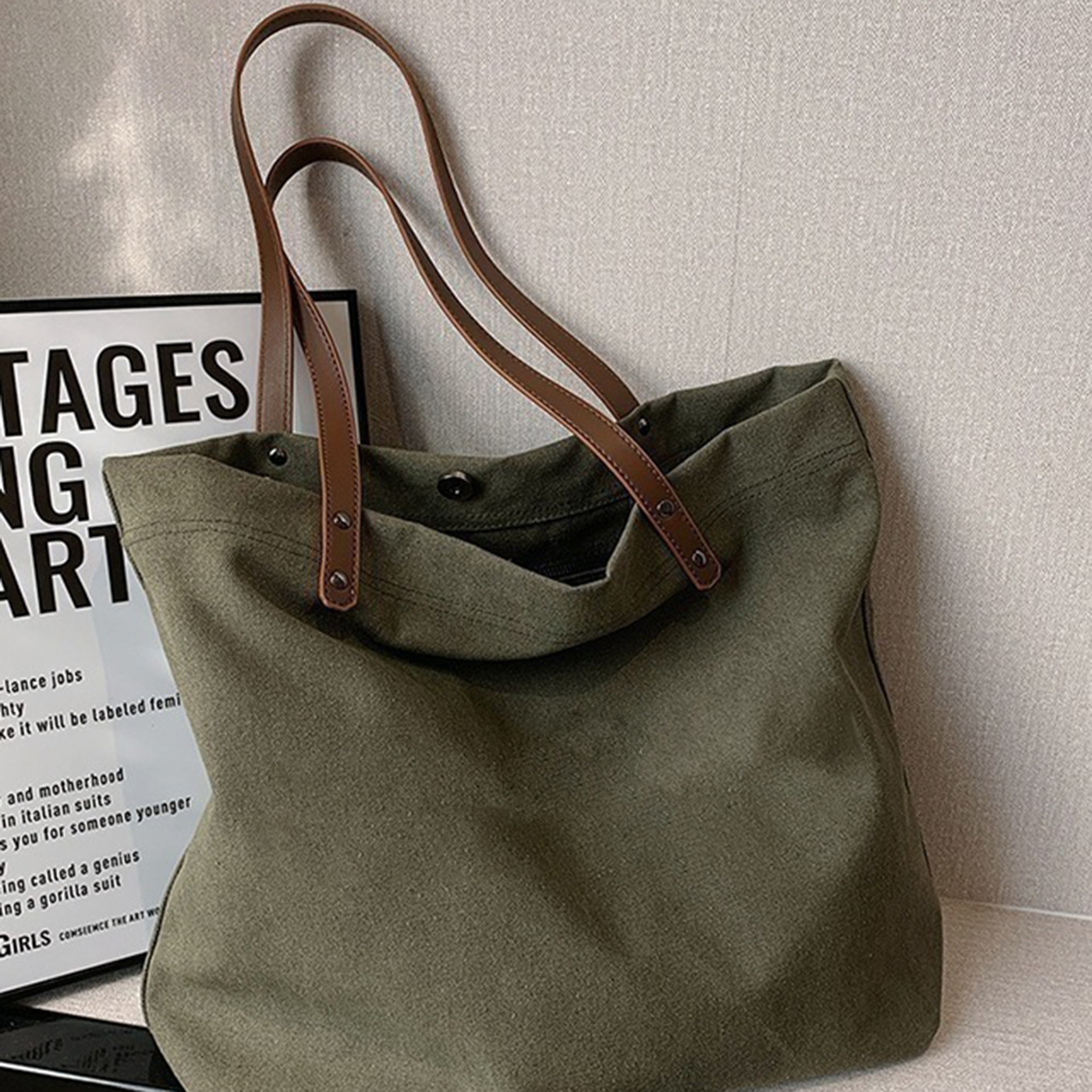 Large Canvas Tote Handbag2