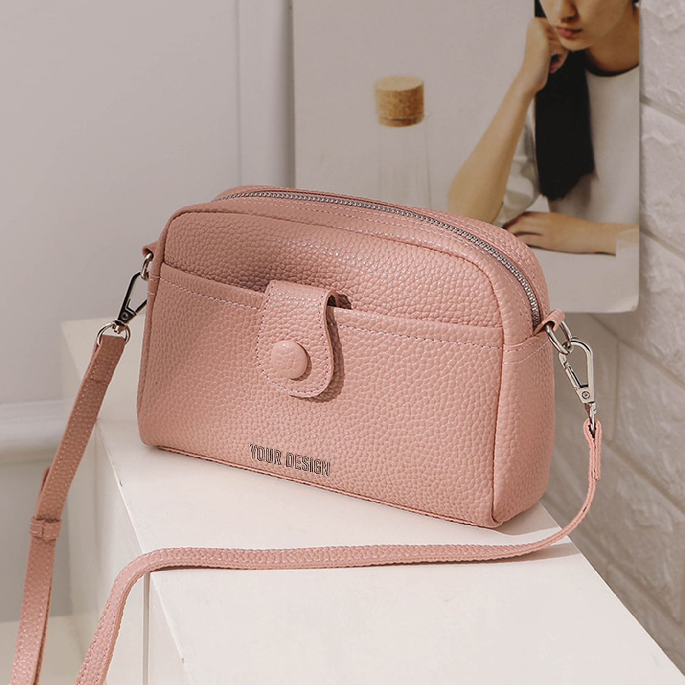 PU Leather Messenger Crossbody Bag1