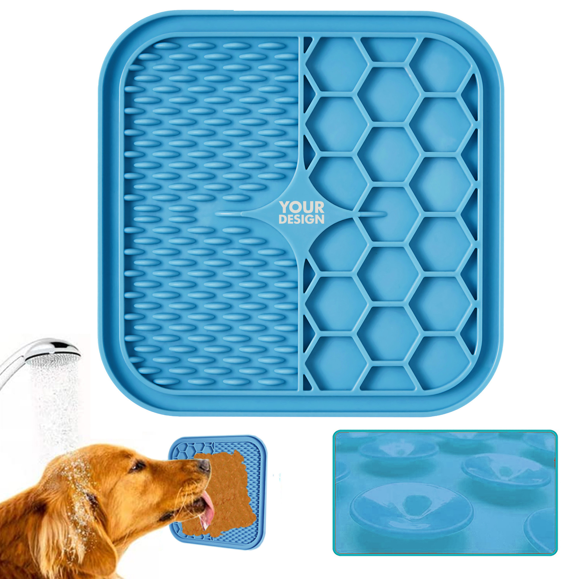 2 Pcs Pet Silicone Lick Mat With Spatula