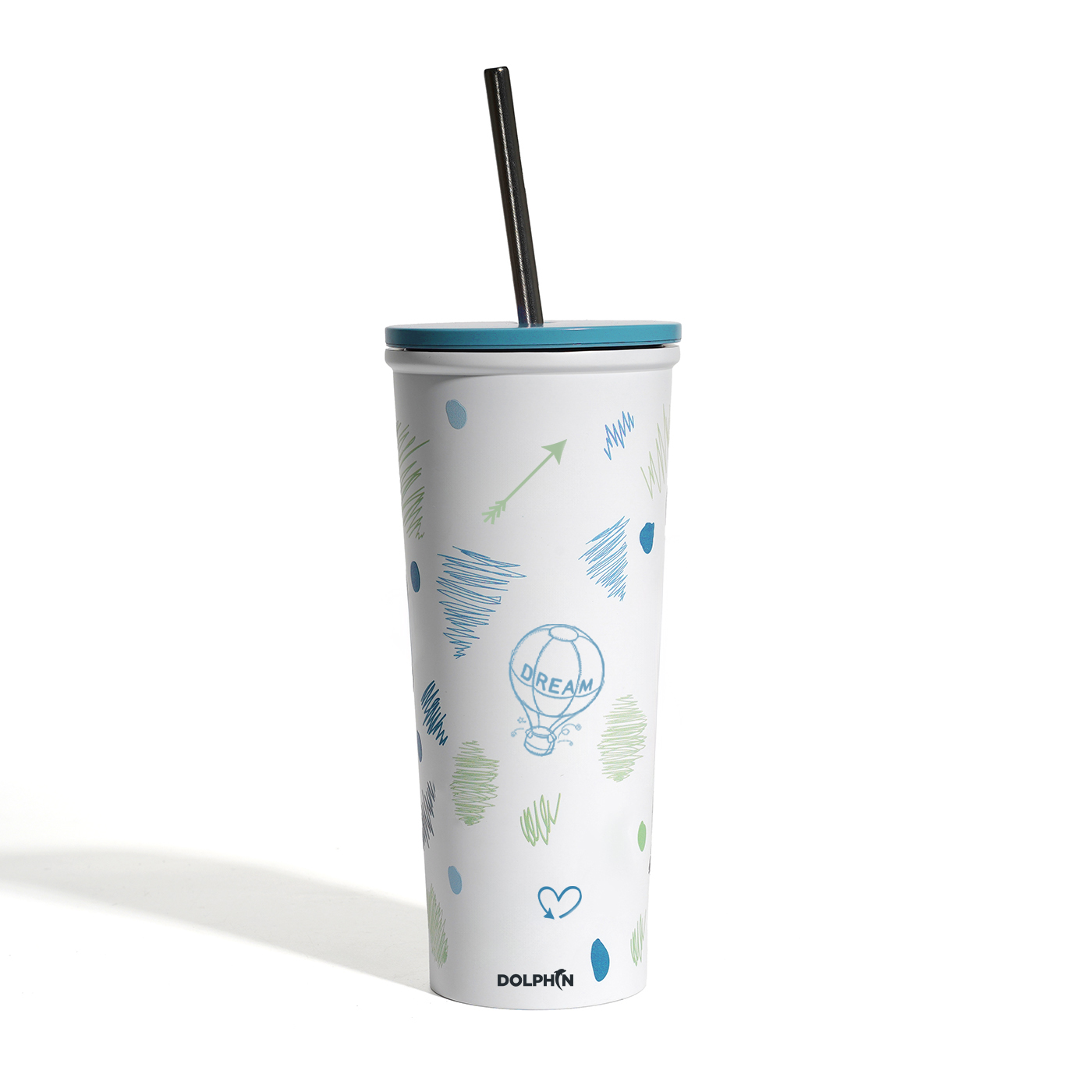 Kaffeetasse, Kaffeetasse Mit Strohhalm, Edelstahl, 700 ml