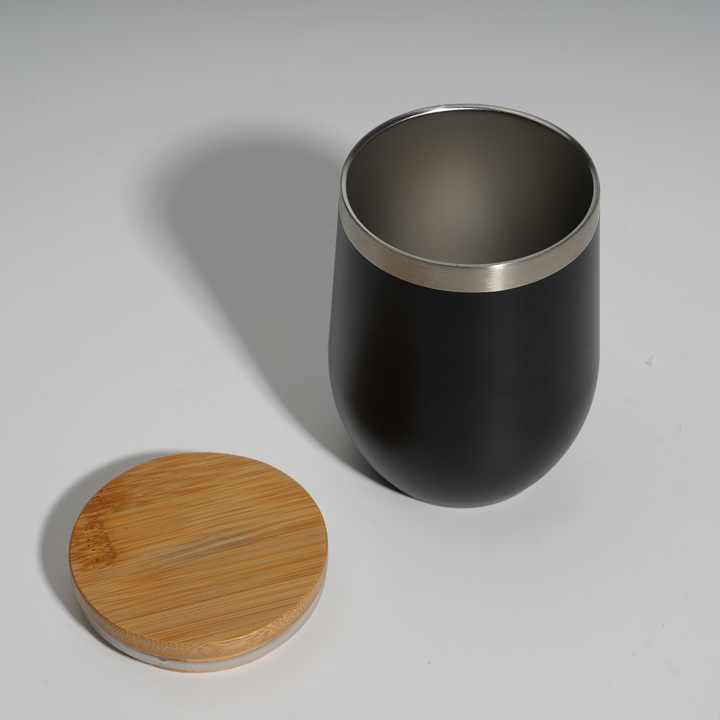 12 oz. Stainless Steel Cup With Bamboo Lid2