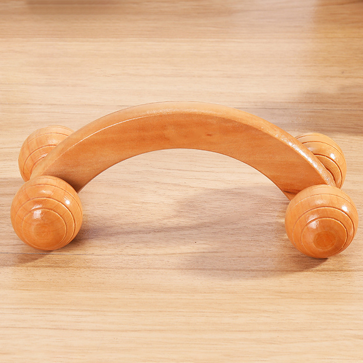 4-wheel Wooden Handheld Massager2