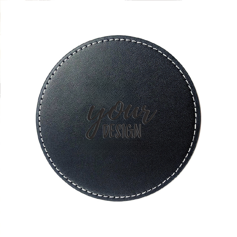 Printing PU Leather Cup Coaster1