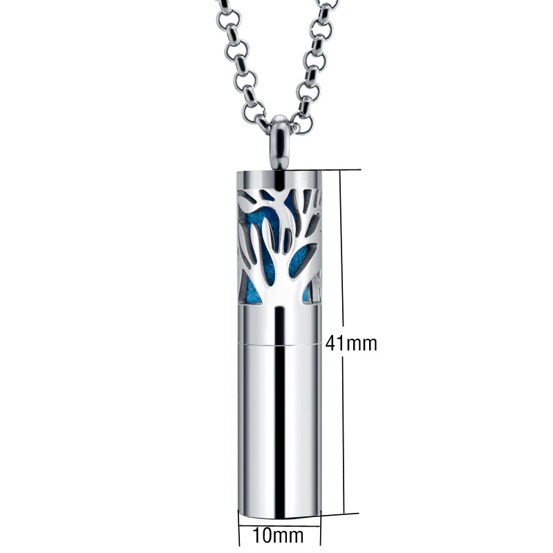 Cylinder Essential Oil Diffuser Necklace1