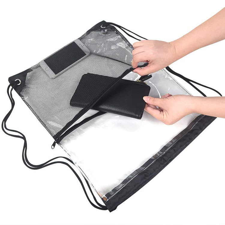 Kordelzug-Netzbeutel, transparenter PVC-Kordelzug-Netzbeutel