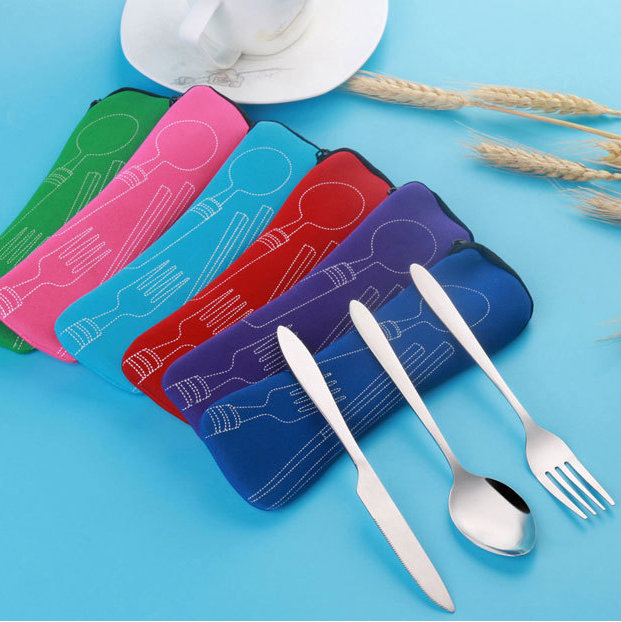 3 Pcs Camping Utensil Set With Neoprene Case2