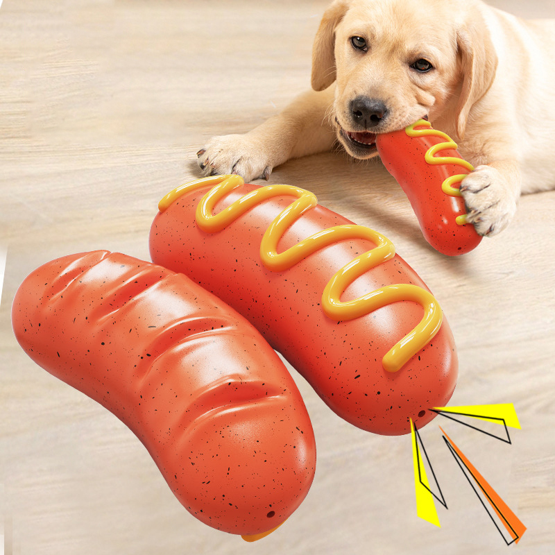 Hot Dog Shape Dog Chew Toy2