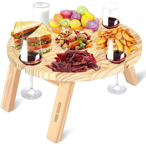 Folding Picnic Table With Wine Glass Holders1