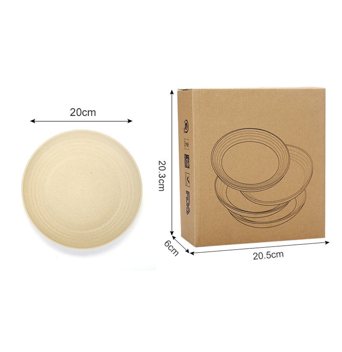 Four Pack Wheat Straw Household Unbreakable Plate4