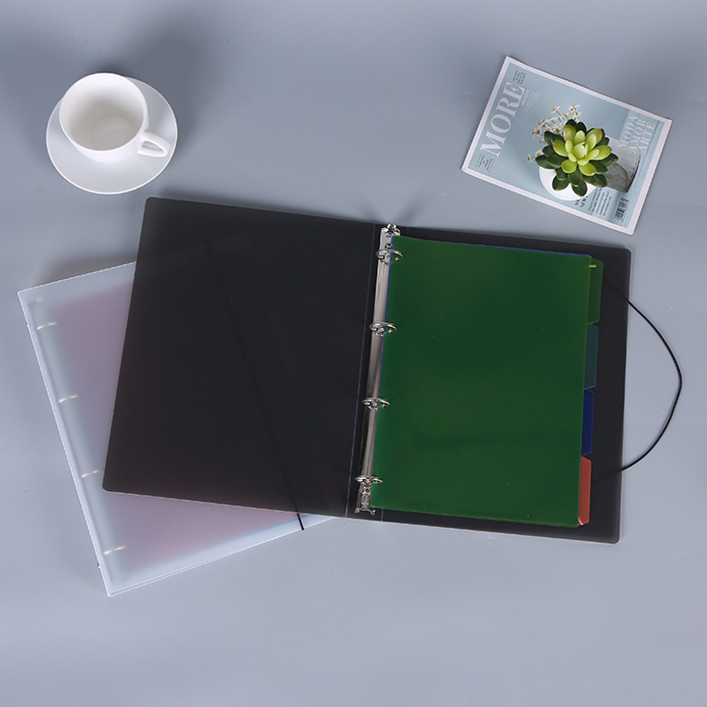 A4 Frosted Transparent Ring Binder3